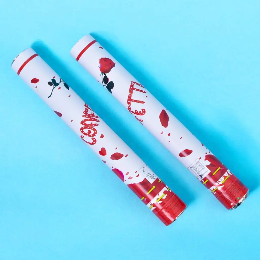 Red Flowers Papers Confetti Cannon 0151